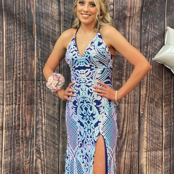 Dresses & Skirts - Elegant Blue and White Women's Dress